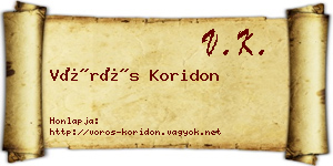 Vörös Koridon névjegykártya